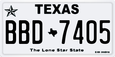 TX license plate BBD7405