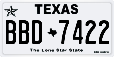 TX license plate BBD7422