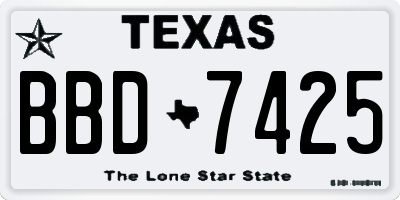 TX license plate BBD7425