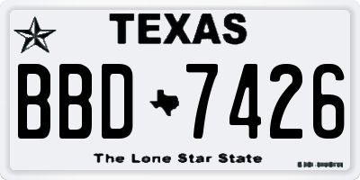 TX license plate BBD7426
