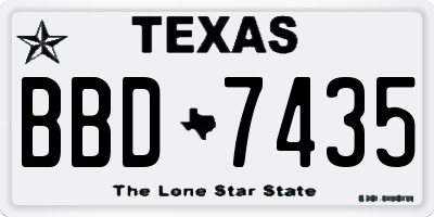 TX license plate BBD7435