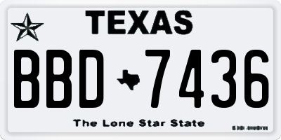 TX license plate BBD7436