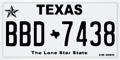 TX license plate BBD7438