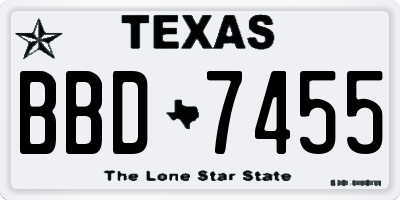 TX license plate BBD7455