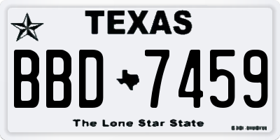 TX license plate BBD7459
