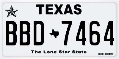 TX license plate BBD7464