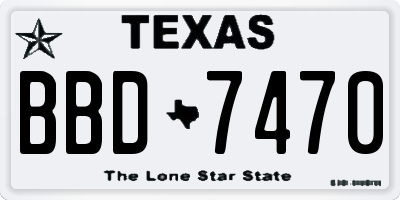 TX license plate BBD7470