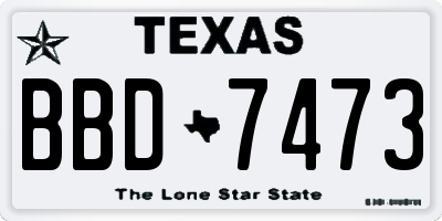 TX license plate BBD7473