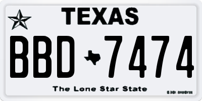TX license plate BBD7474