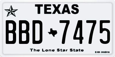 TX license plate BBD7475