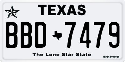 TX license plate BBD7479