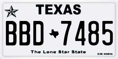 TX license plate BBD7485
