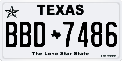 TX license plate BBD7486