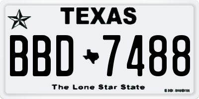 TX license plate BBD7488