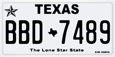 TX license plate BBD7489