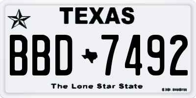TX license plate BBD7492