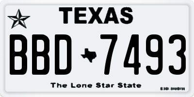 TX license plate BBD7493