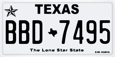 TX license plate BBD7495
