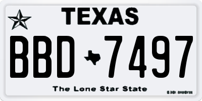 TX license plate BBD7497