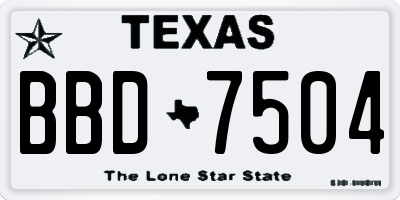 TX license plate BBD7504
