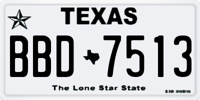 TX license plate BBD7513
