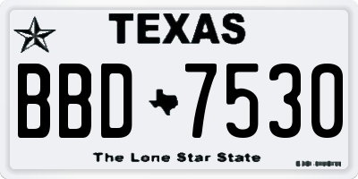 TX license plate BBD7530