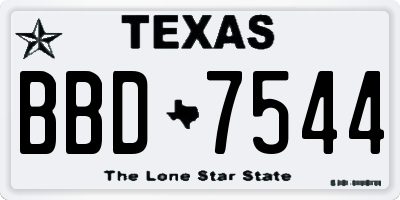 TX license plate BBD7544