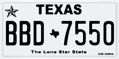 TX license plate BBD7550