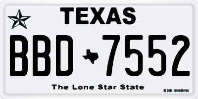 TX license plate BBD7552