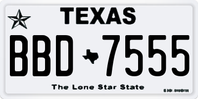 TX license plate BBD7555