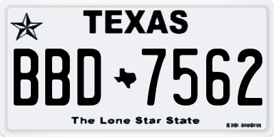 TX license plate BBD7562