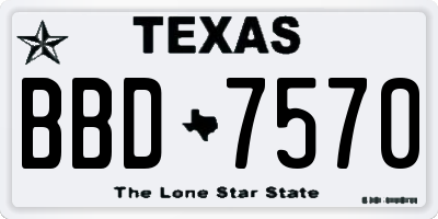 TX license plate BBD7570