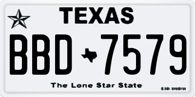 TX license plate BBD7579