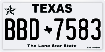 TX license plate BBD7583