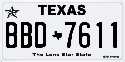 TX license plate BBD7611
