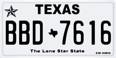 TX license plate BBD7616