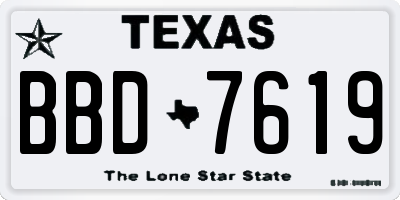 TX license plate BBD7619