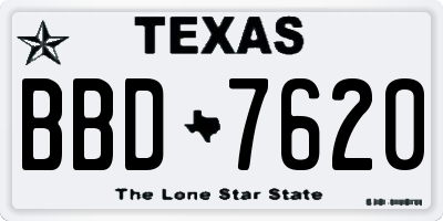 TX license plate BBD7620