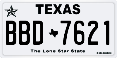 TX license plate BBD7621