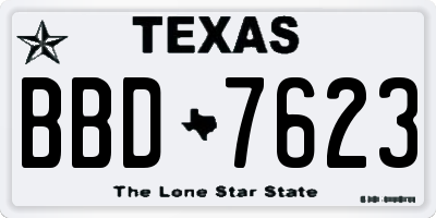 TX license plate BBD7623