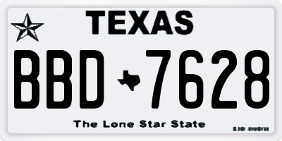 TX license plate BBD7628