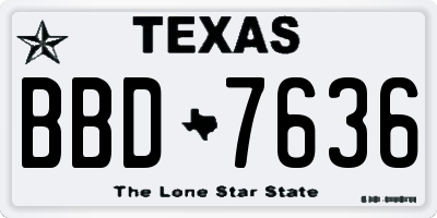 TX license plate BBD7636