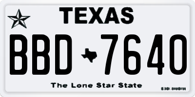 TX license plate BBD7640