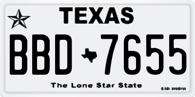 TX license plate BBD7655