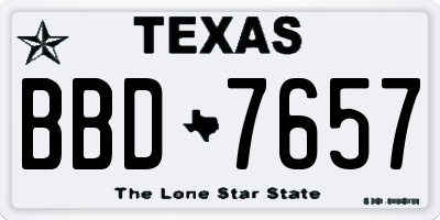 TX license plate BBD7657