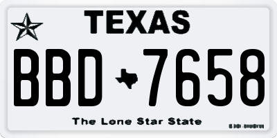 TX license plate BBD7658