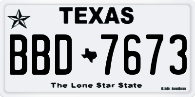 TX license plate BBD7673