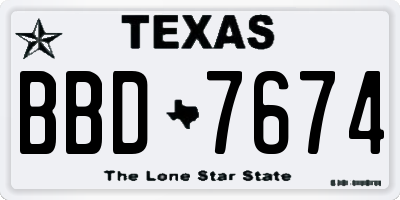 TX license plate BBD7674