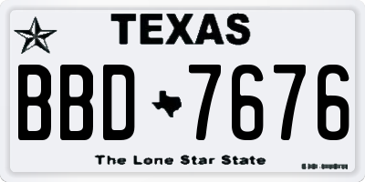 TX license plate BBD7676