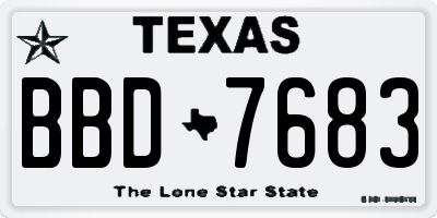 TX license plate BBD7683